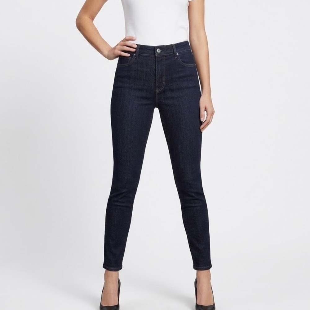 White House Black Market The Skinny High Rise Dark Wash Jeans Size 12 Indigo